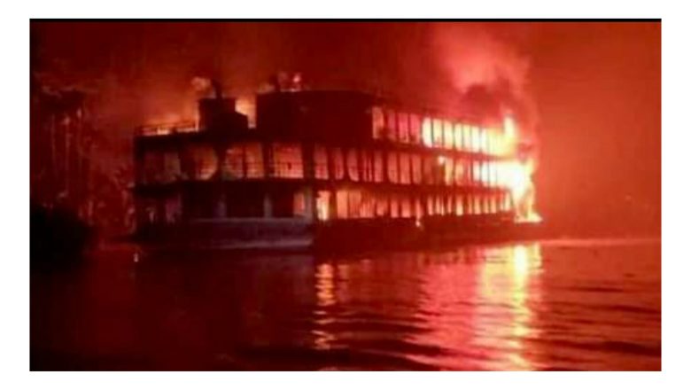 ঝালকাঠিতে লঞ্চে ভয়াবহ আগুন,এপর্যন্ত ৪০ লাশ উদ্ধার