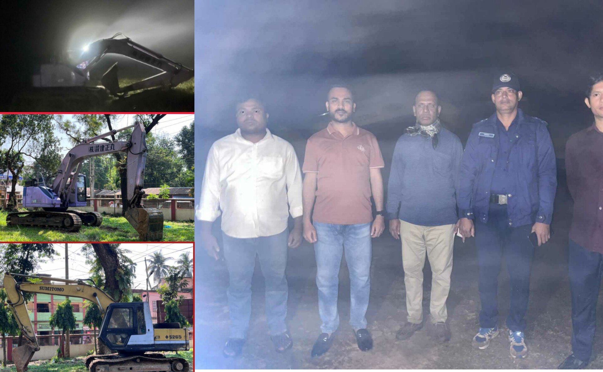 রাতের আঁধারে পাহাড় কাটলো ফটিকছড়িতে,এক্সকেভেটর ও ট্রাক জব্দ