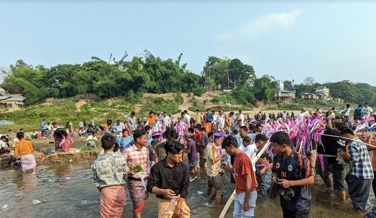 মঙ্গল কামনায় বান্দরবানে সাঙ্গুতে নদী পূজা