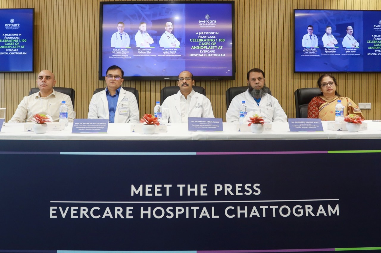 এভারকেয়ার হাসপাতালে ১১০০ হৃদরোগীর এনজিওপ্লাস্টি/স্টেন্টিং সম্পন্ন