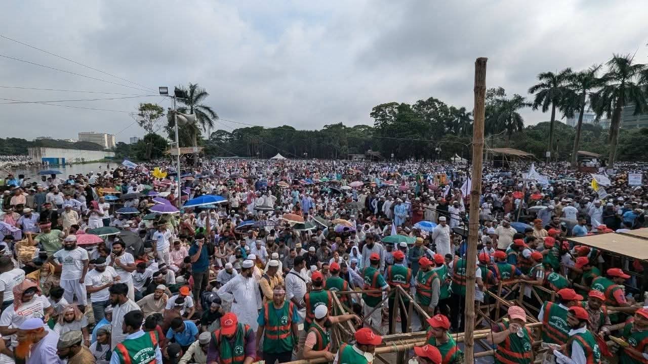 সোহরাওয়ার্দী উদ্যানে জামায়াতে ইসলামীর জাতীয় সমাবেশ, ‘দাঁড়িপাল্লা’ স্লোগানে মুখর নেতাকর্মীরা